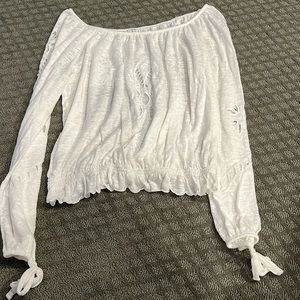Free People - White Long Sleeve Blouse - Size M